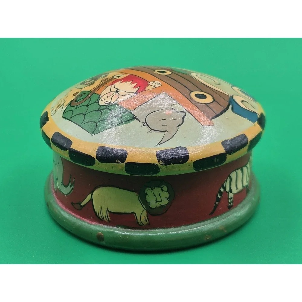 VTG Midwest of Cannon Falls Noah's Ark Lacquered‎ Trinket Box Art Religious Gift